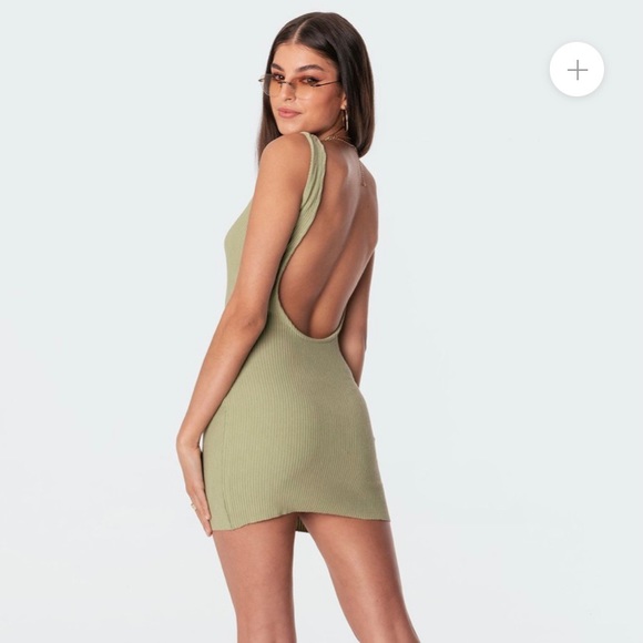 EDIKTED CHIA RIBBED OPEN BACK DRESS - Picture 1 of 5